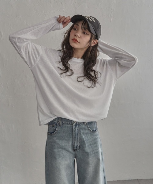 notch.(ノッチ)の「【 notch. by yui 】スラブシアーオーバートップス(Tシャツ/カットソー・レディース・ブルー/モカ/ホワイト/ブラック/イエロー/オレンジ・M)」の8枚目の写真