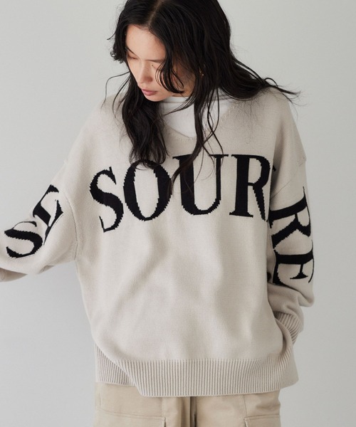 BARNYARDSTORM(バンヤードストーム)の「BARNYARDSTORM / ビッグロゴVネックニット / ハンドウォッシャブル【WEB限定カラー】【YouTube「i.style closet」紹介アイテム】(ニット/セーター・レディース・ブラウン/グレー/オートミール・FREE)」の3枚目の写真