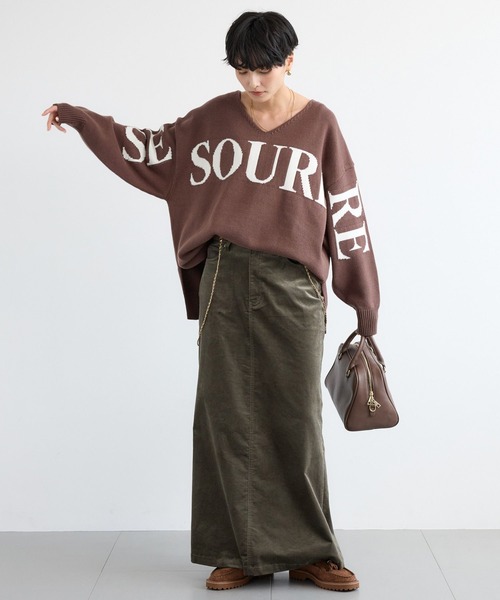 BARNYARDSTORM(バンヤードストーム)の「BARNYARDSTORM / ビッグロゴVネックニット / ハンドウォッシャブル【WEB限定カラー】【YouTube「i.style closet」紹介アイテム】(ニット/セーター・レディース・ブラウン/グレー/オートミール・FREE)」の13枚目の写真