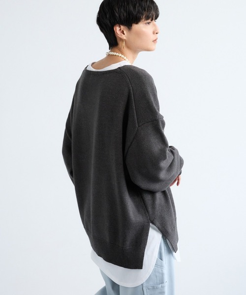 BARNYARDSTORM(バンヤードストーム)の「BARNYARDSTORM / ビッグロゴVネックニット / ハンドウォッシャブル【WEB限定カラー】【YouTube「i.style closet」紹介アイテム】(ニット/セーター・レディース・ブラウン/グレー/オートミール・FREE)」の15枚目の写真