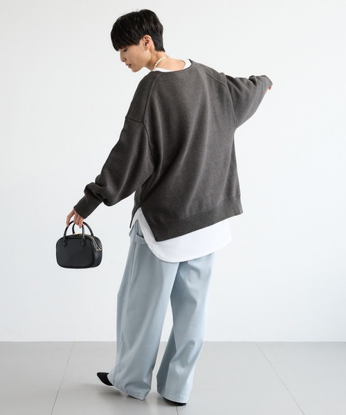 BARNYARDSTORM(バンヤードストーム)の「BARNYARDSTORM / ビッグロゴVネックニット / ハンドウォッシャブル【WEB限定カラー】【YouTube「i.style closet」紹介アイテム】(ニット/セーター・レディース・ブラウン/グレー/オートミール・FREE)」の18枚目の写真