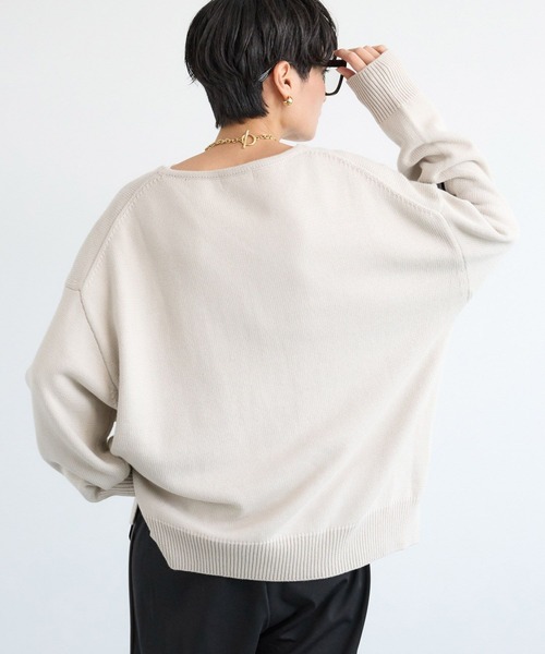 BARNYARDSTORM(バンヤードストーム)の「BARNYARDSTORM / ビッグロゴVネックニット / ハンドウォッシャブル【WEB限定カラー】【YouTube「i.style closet」紹介アイテム】(ニット/セーター・レディース・ブラウン/グレー/オートミール・FREE)」の20枚目の写真