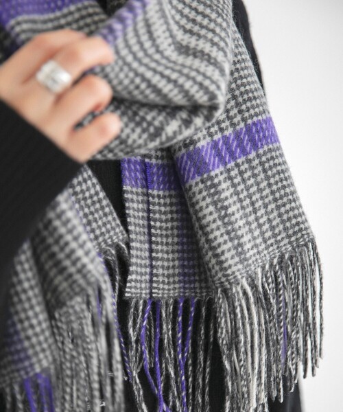 セール】quaranciel: カシミヤ ミックス チェック ストール 25AW