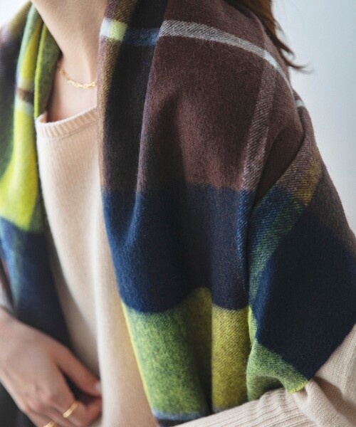 quaranciel: カシミヤ ミックス チェック ストール 25AW