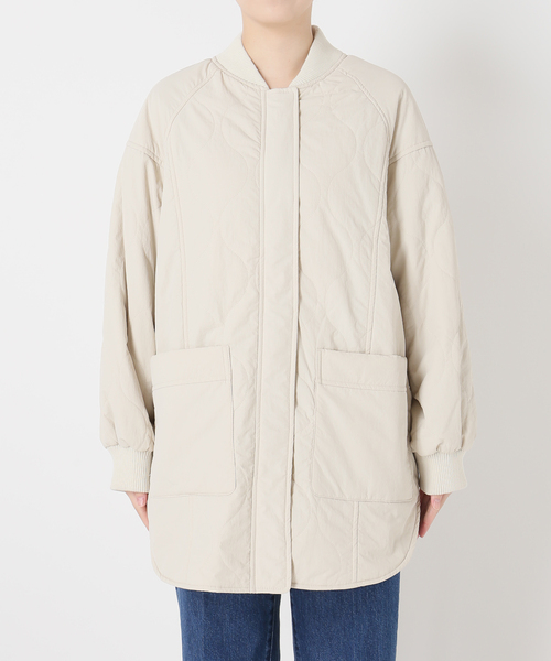 B.C STOCK（ベーセーストック）の「《追加3》【WEB+一部店舗限定】保温 / リブ付き中綿ブルゾン（その他アウター・レディース・ブラック/カーキ/アイボリー・FREE）」の14枚目の写真