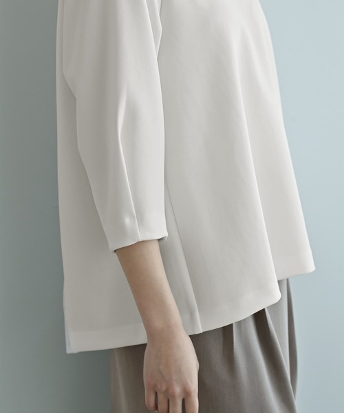 STYLE DELI(スタイルデリ)の「【Kana Oyama×BLK001】バックシャツ生地トップス/DELI size(Tシャツ/カットソー・レディース・ホワイト/ブラック・FREE)」の11枚目の写真