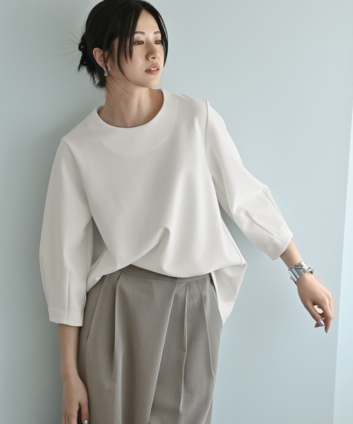 STYLE DELI(スタイルデリ)の「【Kana Oyama×BLK001】バックシャツ生地トップス/DELI size(Tシャツ/カットソー・レディース・ホワイト/ブラック・FREE)」の12枚目の写真