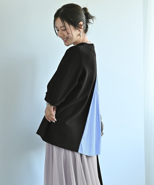 STYLE DELI(スタイルデリ)の「【Kana Oyama×BLK001】バックシャツ生地トップス/DELI size(Tシャツ/カットソー・レディース・ホワイト/ブラック・FREE)」の14枚目の写真