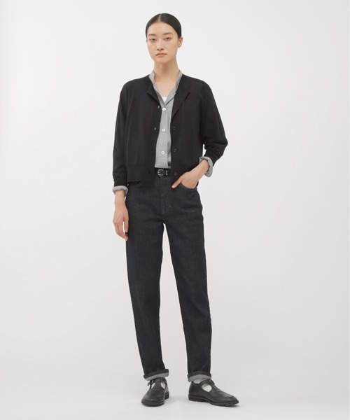 MARGARET HOWELL（マーガレットハウエル）の「WASHABLE WOOL（カーディガン/ボレロ・レディース・ブラック/ワインレッド・2）」の3枚目の写真