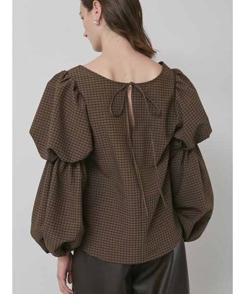 styling/（スタイリング）の「パフスリーブ2WAYブラウス（シャツ/ブラウス・レディース・ブラック/ホワイト/チェック・F）」の22枚目の写真