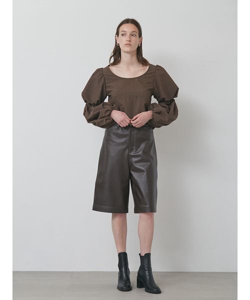 styling/（スタイリング）の「パフスリーブ2WAYブラウス（シャツ/ブラウス・レディース・ブラック/ホワイト/チェック・F）」の10枚目の写真