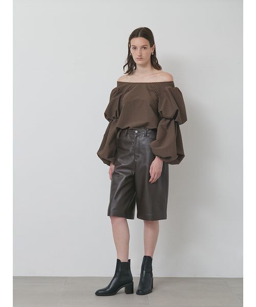 styling/（スタイリング）の「パフスリーブ2WAYブラウス（シャツ/ブラウス・レディース・ブラック/ホワイト/チェック・F）」の7枚目の写真