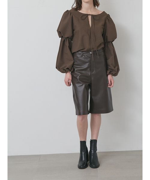 styling/（スタイリング）の「パフスリーブ2WAYブラウス（シャツ/ブラウス・レディース・ブラック/ホワイト/チェック・F）」の21枚目の写真