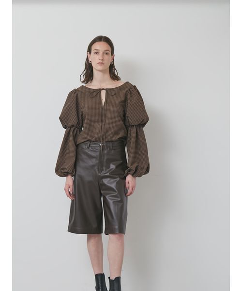 styling/（スタイリング）の「パフスリーブ2WAYブラウス（シャツ/ブラウス・レディース・ブラック/ホワイト/チェック・F）」の17枚目の写真