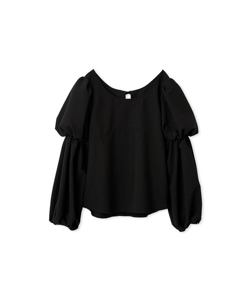 styling/（スタイリング）の「パフスリーブ2WAYブラウス（シャツ/ブラウス・レディース・ブラック/ホワイト/チェック・F）」の2枚目の写真