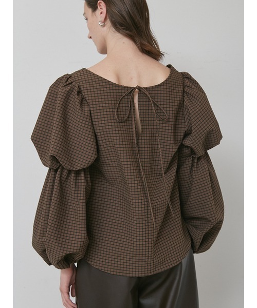 styling/（スタイリング）の「パフスリーブ2WAYブラウス（シャツ/ブラウス・レディース・ブラック/ホワイト/チェック・F）」の16枚目の写真