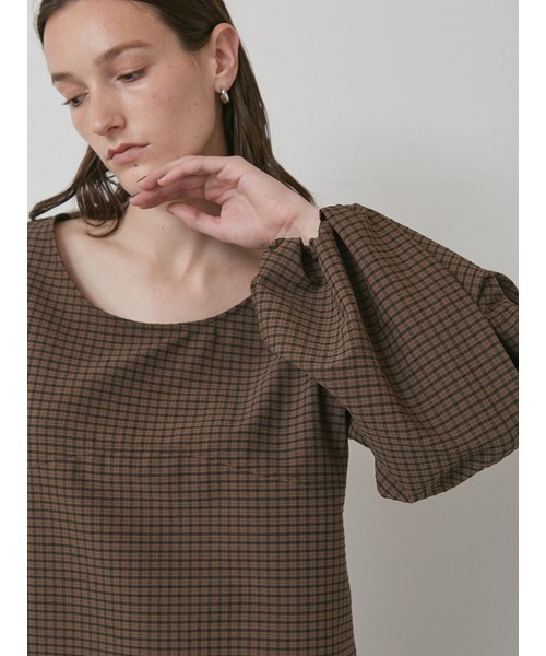 styling/（スタイリング）の「パフスリーブ2WAYブラウス（シャツ/ブラウス・レディース・ブラック/ホワイト/チェック・F）」の12枚目の写真