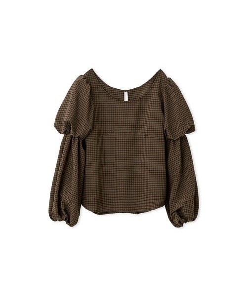 styling/（スタイリング）の「パフスリーブ2WAYブラウス（シャツ/ブラウス・レディース・ブラック/ホワイト/チェック・F）」の15枚目の写真