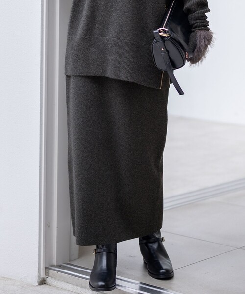 セール】カシミヤブレンド Iライン ニットスカート（スカート）｜23区