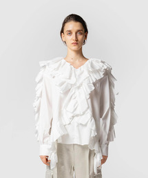muller of yoshiokubo | muller of yoshiokubo ミュラーオブヨシオクボ / FRILLED BLOUSE フリルブラウス / MLF25207A(シャツ/ブラウス)