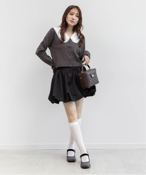 RANDA(ランダ)の「2WAY 襟付きニットカーディガン(カーディガン/ボレロ・レディース・ブラック/アイボリー/グレー・1/0)」の20枚目の写真