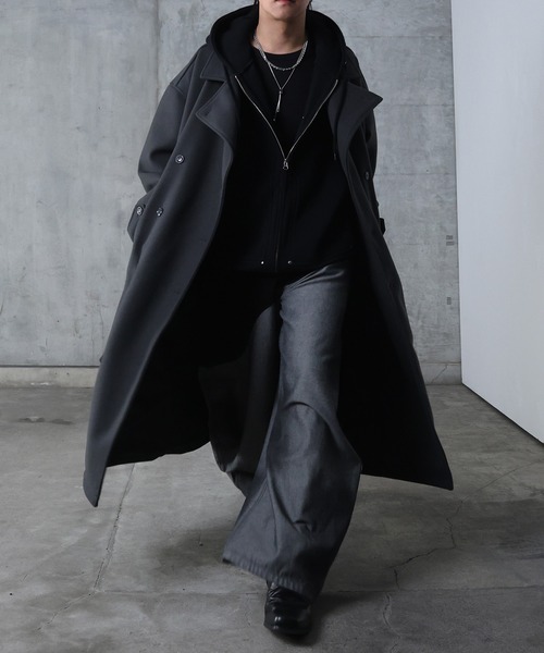 セール】AW オーバーサイズ ウールライク メルトン スタンドネック