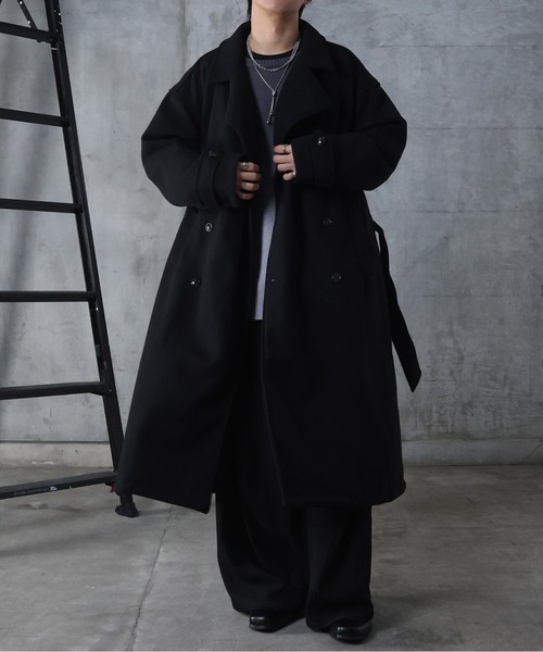 セール】AW オーバーサイズ ウールライク メルトン スタンドネック