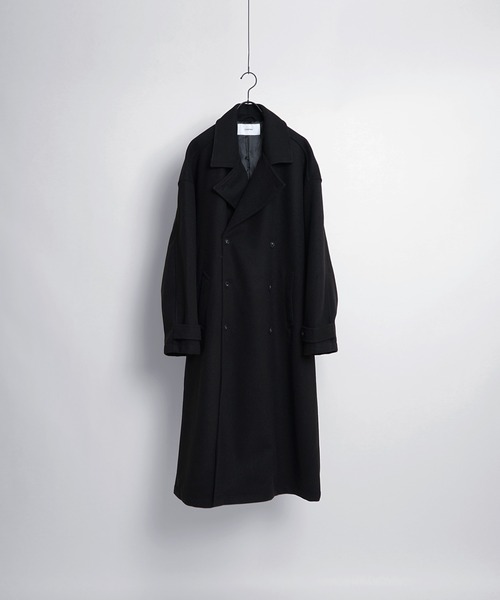 Confirm（コンファーム）の「AW オーバーサイズ ウールライク メルトン スタンドネック ロングトレンチコート【Confirm】（トレンチコート・メンズ・ブラック/ブラック系その他/チャコールグレー/ベージュ/グリーン・M/L）」の6枚目の写真