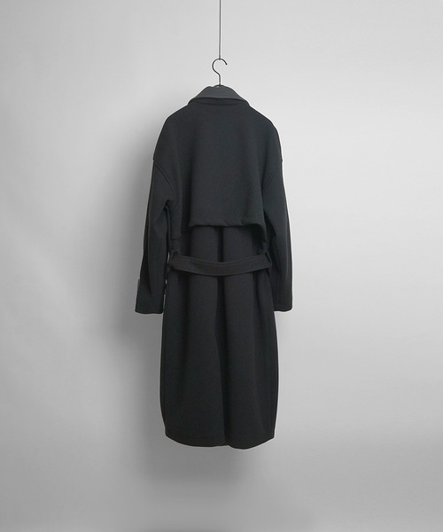 Confirm（コンファーム）の「AW オーバーサイズ ウールライク メルトン スタンドネック ロングトレンチコート【Confirm】（トレンチコート・メンズ・ブラック/ブラック系その他/チャコールグレー/ベージュ/グリーン・M/L）」の13枚目の写真