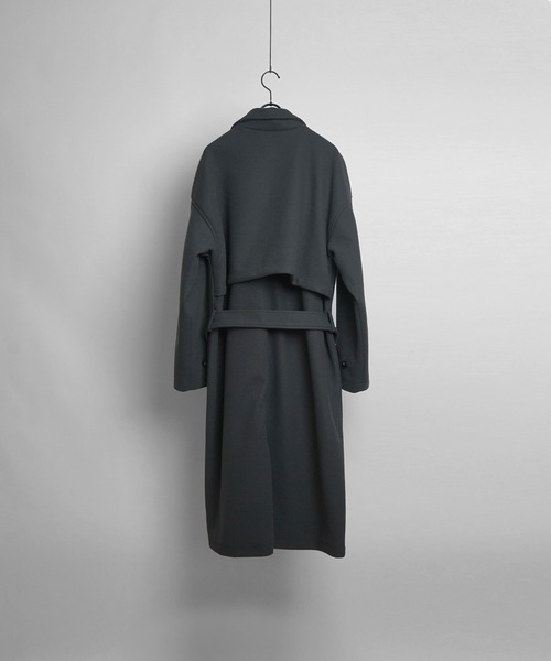 Confirm（コンファーム）の「AW オーバーサイズ ウールライク メルトン スタンドネック ロングトレンチコート【Confirm】（トレンチコート・メンズ・ブラック/ブラック系その他/チャコールグレー/ベージュ/グリーン・M/L）」の15枚目の写真