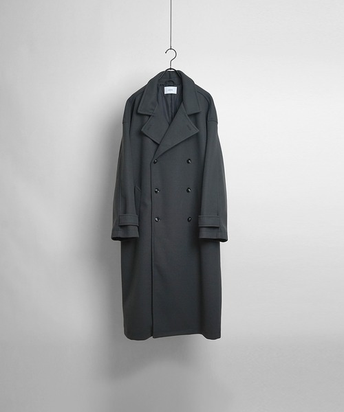 Confirm（コンファーム）の「AW オーバーサイズ ウールライク メルトン スタンドネック ロングトレンチコート【Confirm】（トレンチコート・メンズ・ブラック/ブラック系その他/チャコールグレー/ベージュ/グリーン・M/L）」の17枚目の写真