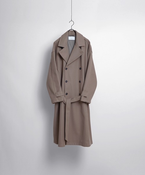 Confirm（コンファーム）の「AW オーバーサイズ ウールライク メルトン スタンドネック ロングトレンチコート【Confirm】（トレンチコート・メンズ・ブラック/ブラック系その他/チャコールグレー/ベージュ/グリーン・M/L）」の20枚目の写真