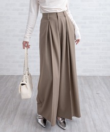 CLEAR BASIC | タックデザインワイドパンツ[オフィスカジュアル 着回し抜群 大人]≪AW新作≫(その他パンツ)