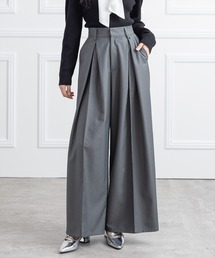 CLEAR BASIC | 【低身長用サイズ有】タックデザインワイドパンツ[オフィスカジュアル 着回し抜群 大人]≪AW新作≫(その他パンツ)