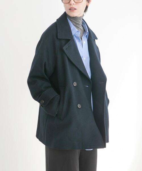 2024AW✨アーバンリサーチ　スーパー100メルトンPコート　ネイビー スーパー100メルトンPコート（ピーコート）｜URBAN RESEARCH