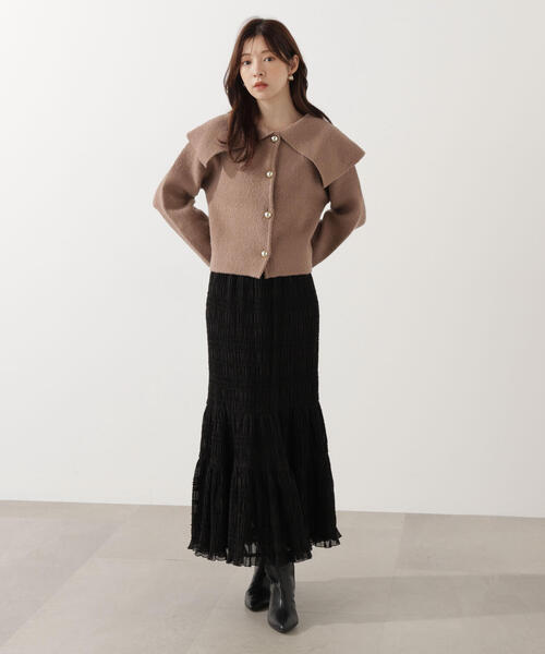 PROPORTION BODY DRESSING（プロポーションボディドレッシング）の「【青島心さん着用】シャーリング切り替えスカート / 1215220006（スカート・レディース・ホワイト系その他/ブラック・P/S/MEDIUM）」の15枚目の写真