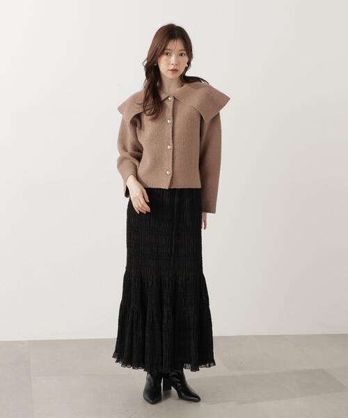 PROPORTION BODY DRESSING（プロポーションボディドレッシング）の「【青島心さん着用】シャーリング切り替えスカート / 1215220006（スカート・レディース・ホワイト系その他/ブラック・P/S/MEDIUM）」の16枚目の写真