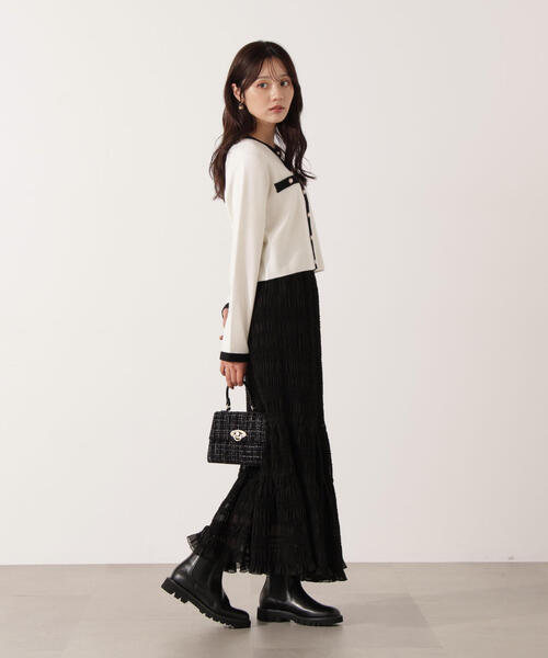 PROPORTION BODY DRESSING（プロポーションボディドレッシング）の「【青島心さん着用】シャーリング切り替えスカート / 1215220006（スカート・レディース・ホワイト系その他/ブラック・P/S/MEDIUM）」の19枚目の写真