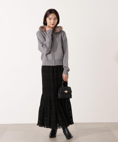 PROPORTION BODY DRESSING（プロポーションボディドレッシング）の「【青島心さん着用】シャーリング切り替えスカート / 1215220006（スカート・レディース・ホワイト系その他/ブラック・P/S/MEDIUM）」の20枚目の写真