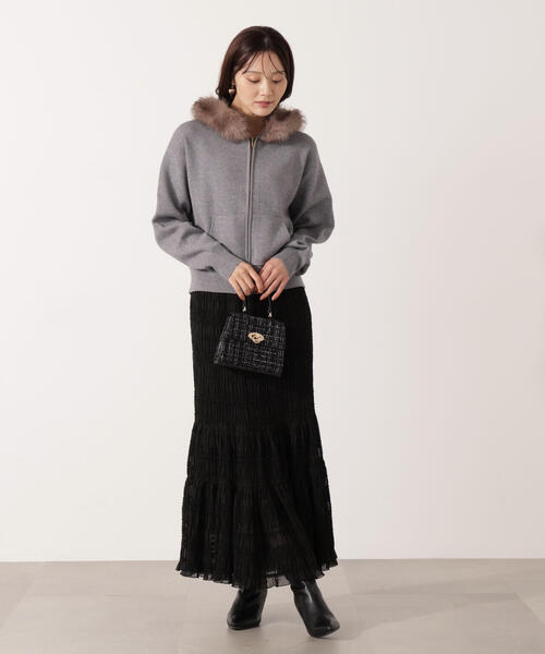 PROPORTION BODY DRESSING（プロポーションボディドレッシング）の「【青島心さん着用】シャーリング切り替えスカート / 1215220006（スカート・レディース・ホワイト系その他/ブラック・P/S/MEDIUM）」の21枚目の写真