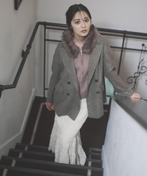 PROPORTION BODY DRESSING（プロポーションボディドレッシング）の「【青島心さん着用】シャーリング切り替えスカート / 1215220006（スカート・レディース・ホワイト系その他/ブラック・P/S/MEDIUM）」の5枚目の写真