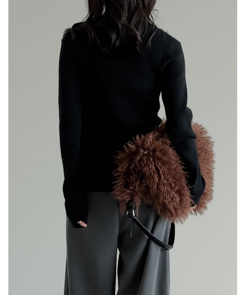 Re:EDIT（リエディ）の「[2025AW COLLECTION]ポロカラーニットトップス（ニット/セーター・レディース・ブラック/アイボリー/チャコールグレー/レッド・MEDIUM/LARGE）」の7枚目の写真