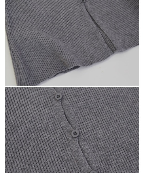 Re:EDIT（リエディ）の「[2025AW COLLECTION]ポロカラーニットトップス（ニット/セーター・レディース・ブラック/アイボリー/チャコールグレー/レッド・MEDIUM/LARGE）」の18枚目の写真