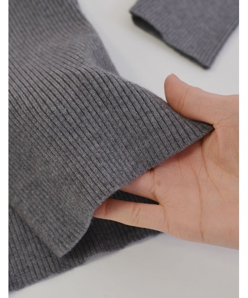 Re:EDIT（リエディ）の「[2025AW COLLECTION]ポロカラーニットトップス（ニット/セーター・レディース・ブラック/アイボリー/チャコールグレー/レッド・MEDIUM/LARGE）」の19枚目の写真