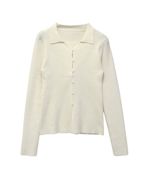 Re:EDIT（リエディ）の「[2025AW COLLECTION]ポロカラーニットトップス（ニット/セーター・レディース・ブラック/アイボリー/チャコールグレー/レッド・MEDIUM/LARGE）」の22枚目の写真