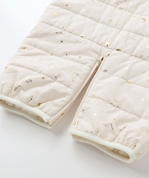 SLAP SLIP BABY（スラップスリップベビー）の「【お揃い】総柄胸刺しゅう裏フリースタフタバギーオールベビー(50~80cm)（その他ベビーウェア・キッズ・オフホワイト/ブルー・FREE）」の12枚目の写真