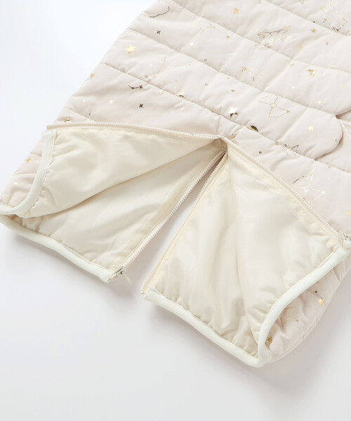 SLAP SLIP BABY（スラップスリップベビー）の「【お揃い】総柄胸刺しゅう裏フリースタフタバギーオールベビー(50~80cm)（その他ベビーウェア・キッズ・オフホワイト/ブルー・FREE）」の14枚目の写真