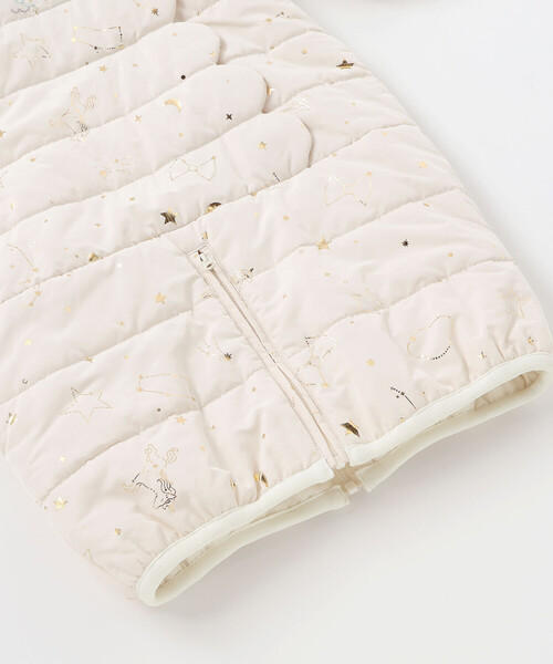 SLAP SLIP BABY（スラップスリップベビー）の「【お揃い】総柄胸刺しゅう裏フリースタフタバギーオールベビー(50~80cm)（その他ベビーウェア・キッズ・オフホワイト/ブルー・FREE）」の15枚目の写真