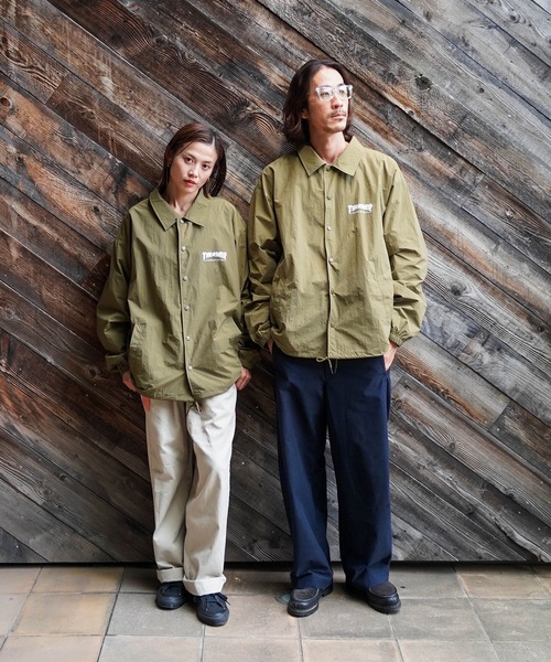 NYLON COACH JACKET/THRASHER スラッシャーナイロン コーチジャケット