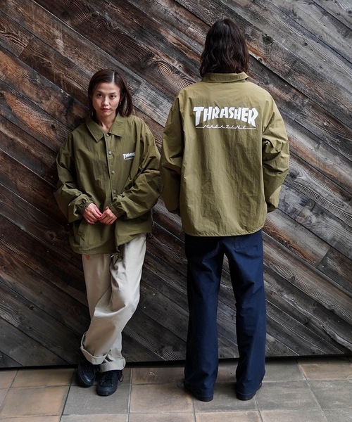 NYLON COACH JACKET/THRASHER スラッシャーナイロン コーチジャケット